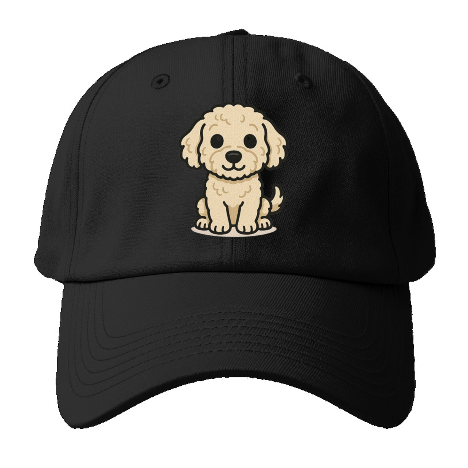 labradoodle curly cream sitting pose portrait design Hat