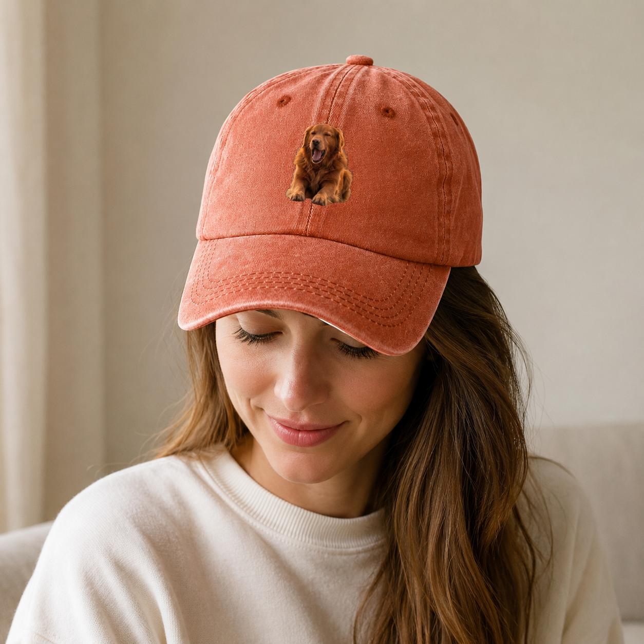 Golden Retriever Yawn Classic Cap – editorial product image