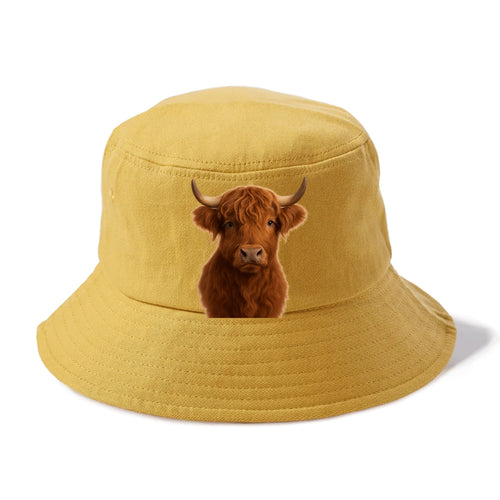 Highland Cow Portrait Design Bucket Hat