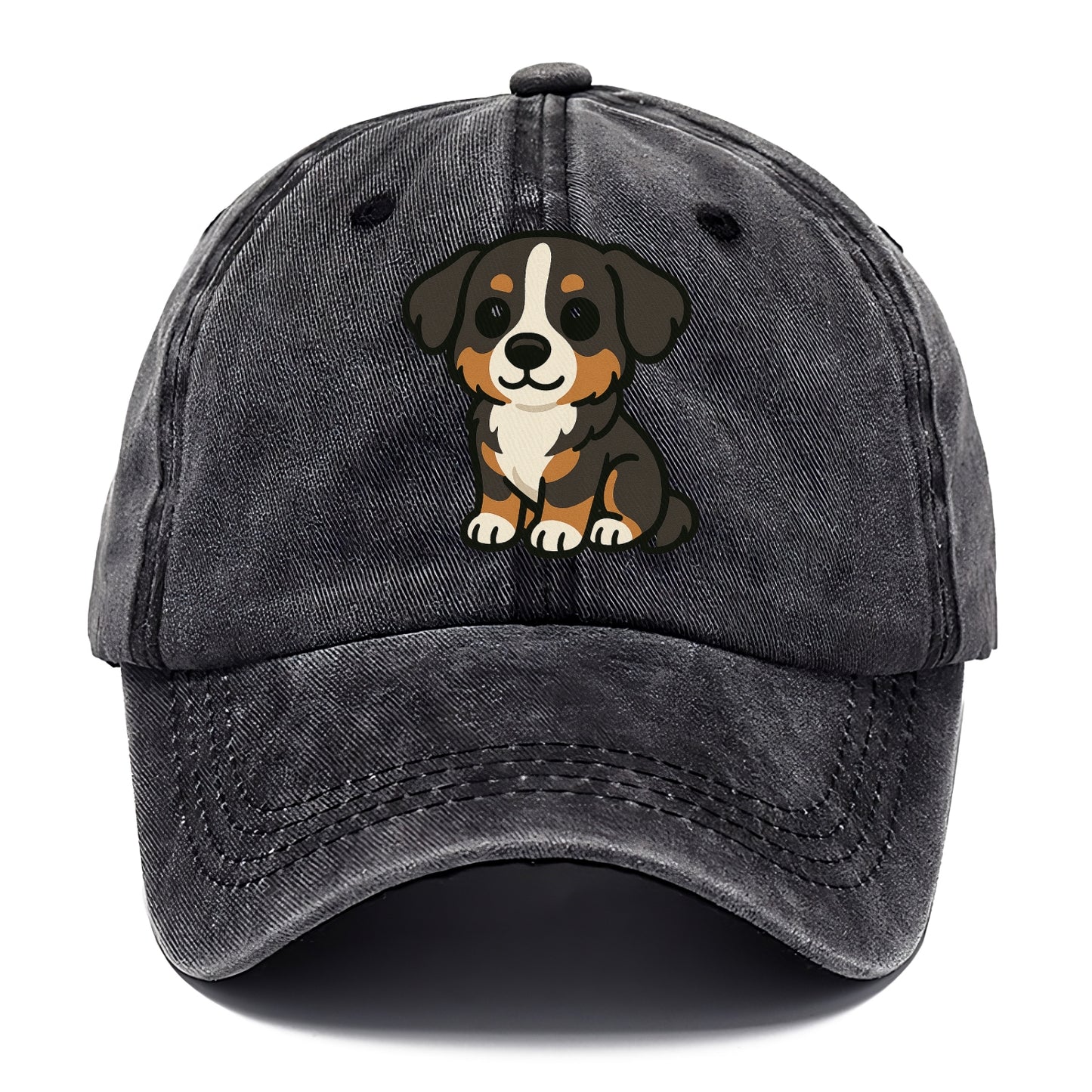 bernese mountain dog tricolor sitting pose portrait design Hat