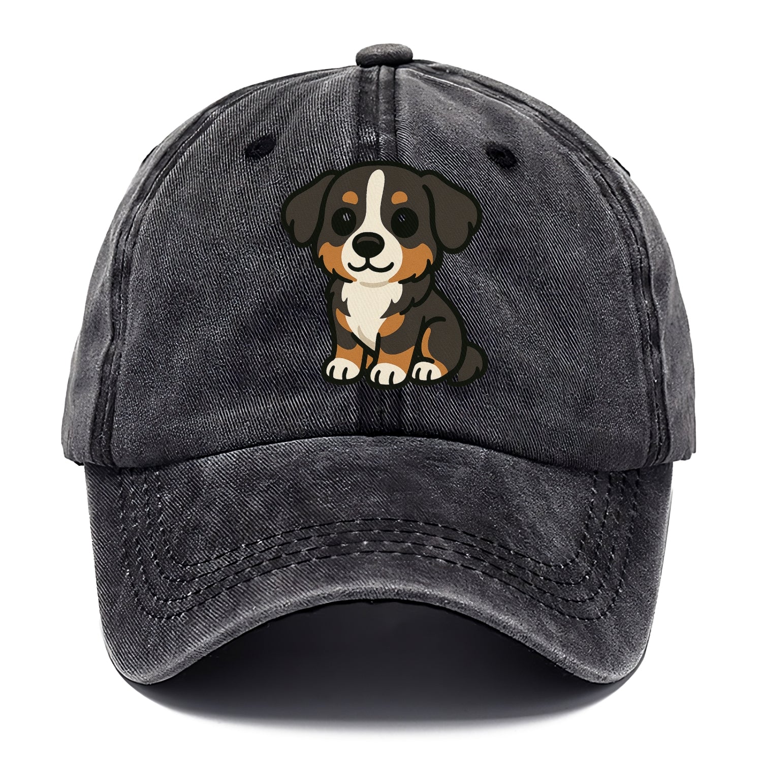 bernese mountain dog tricolor sitting pose portrait design Hat