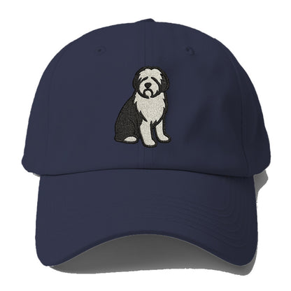 Old English Sheepdog Black And White Pose Hat