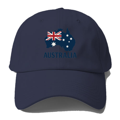 Australian Flag And Map Baseball Cap