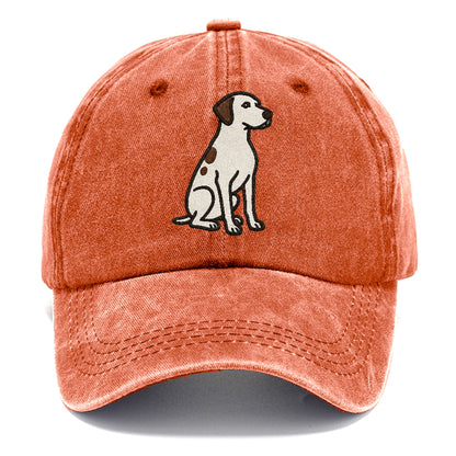 pointer-white-liver-spots-sitting-pose-loyal-spirit Hat