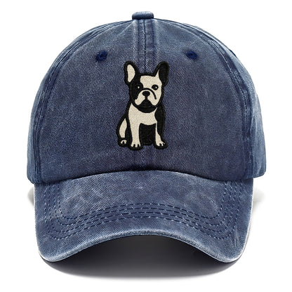French Bulldog Black And White Tuxedo Pose Hat