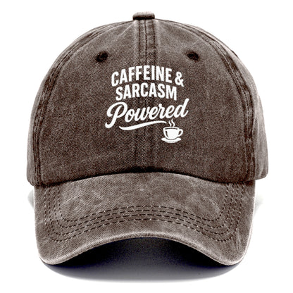 caffeine and sarcasm powered design Hat