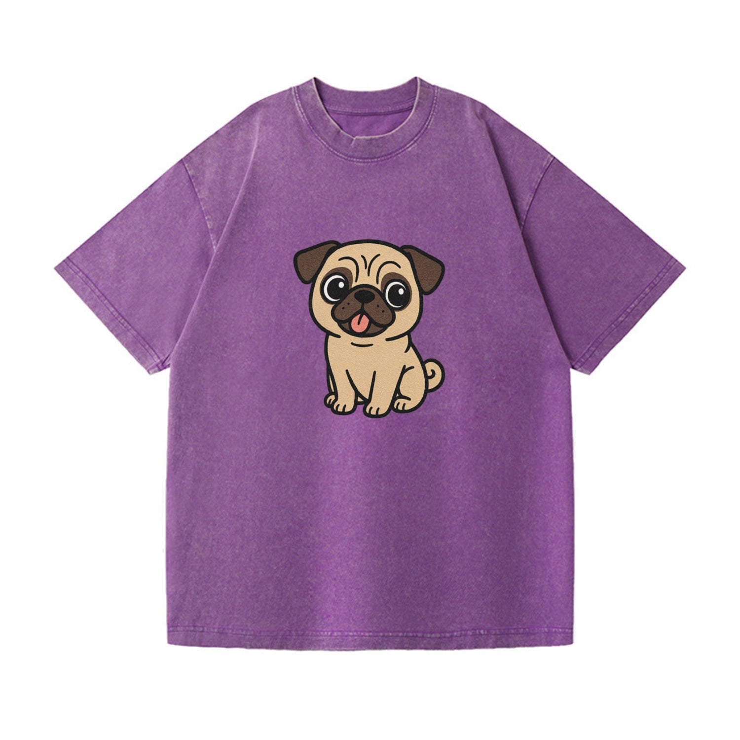 pug tilted head with tongue out portrait design Hat