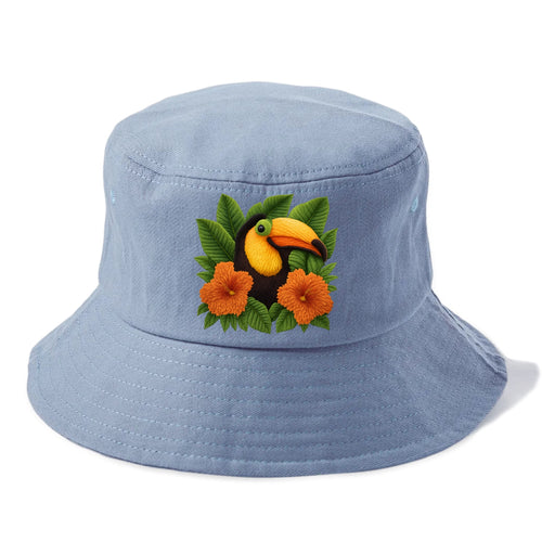 Tropical Toucan Floral Paradise Bucket Hat