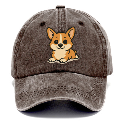 corgi sploot position portrait design Hat