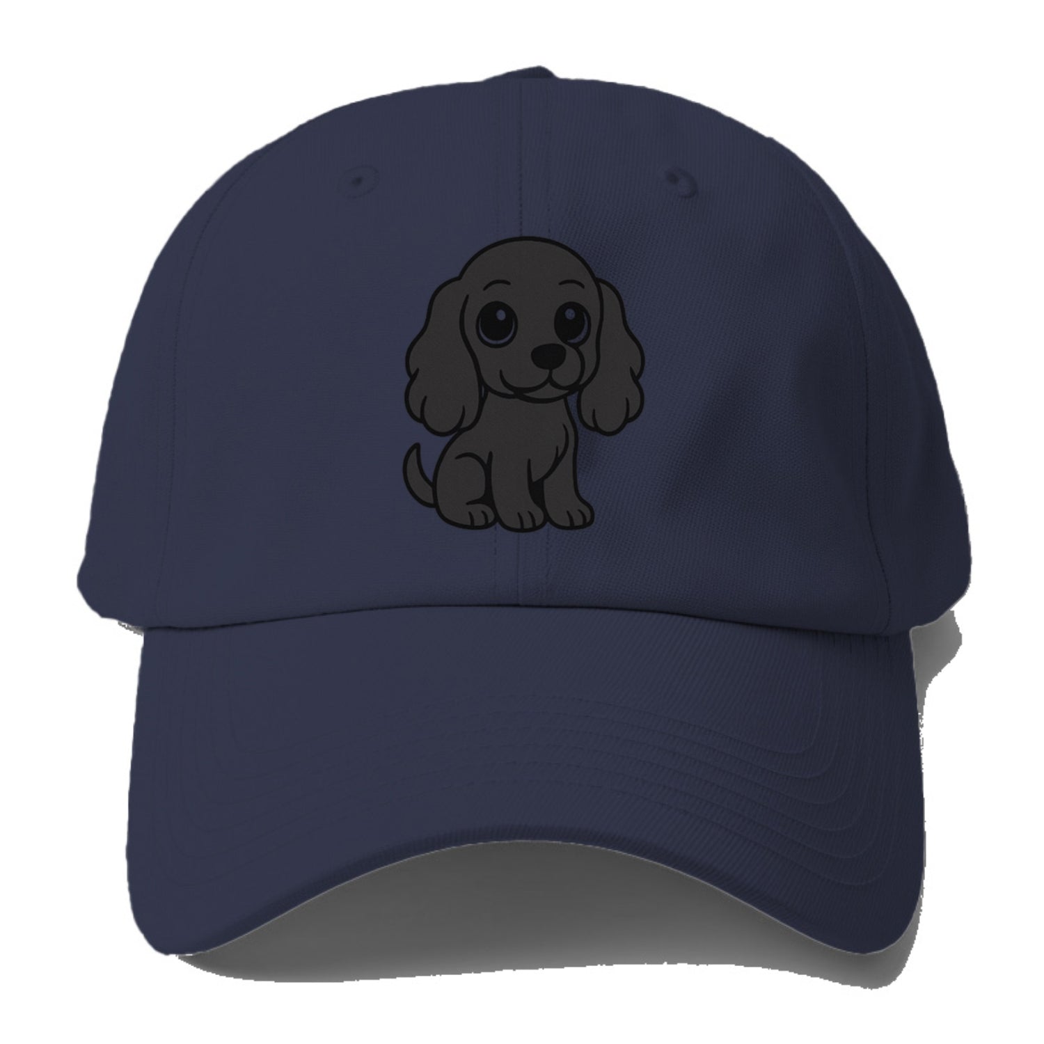 cocker spaniel black sitting pose with long ears portrait design Hat