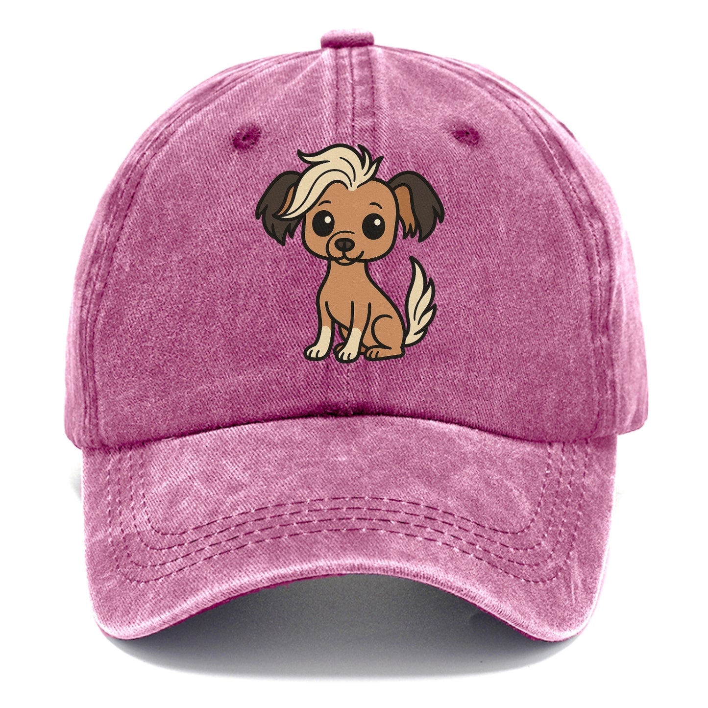 chinese crested hairless with hair tuft sitting pose portrait design Hat