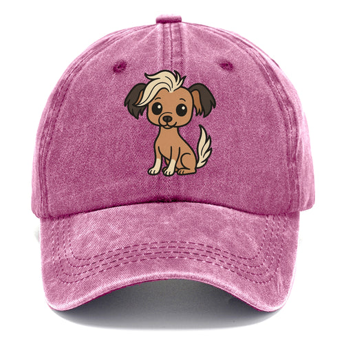 Chinese Crested Hairless With Hair Tuft Sitting Pose Portrait Design Classic Cap