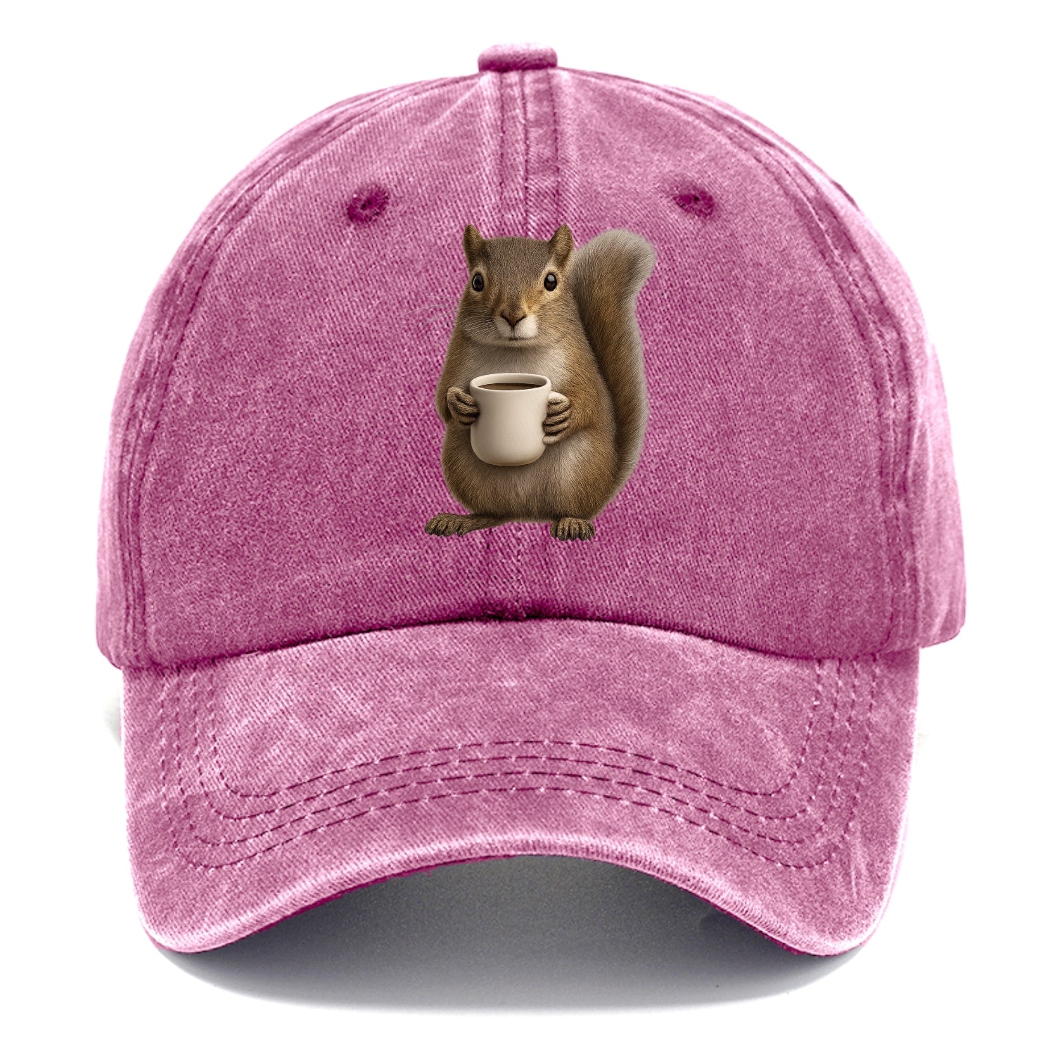 squirrel holding coffee cup art Hat