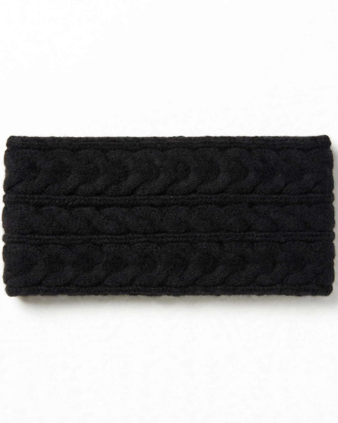 Merino Wool Knit Headband - Wide Braided Ear Warmer