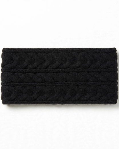 Merino Wool Knit Headband - Wide Braided Ear Warmer