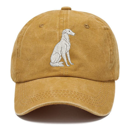 Borzoi White Sitting Pose Hat