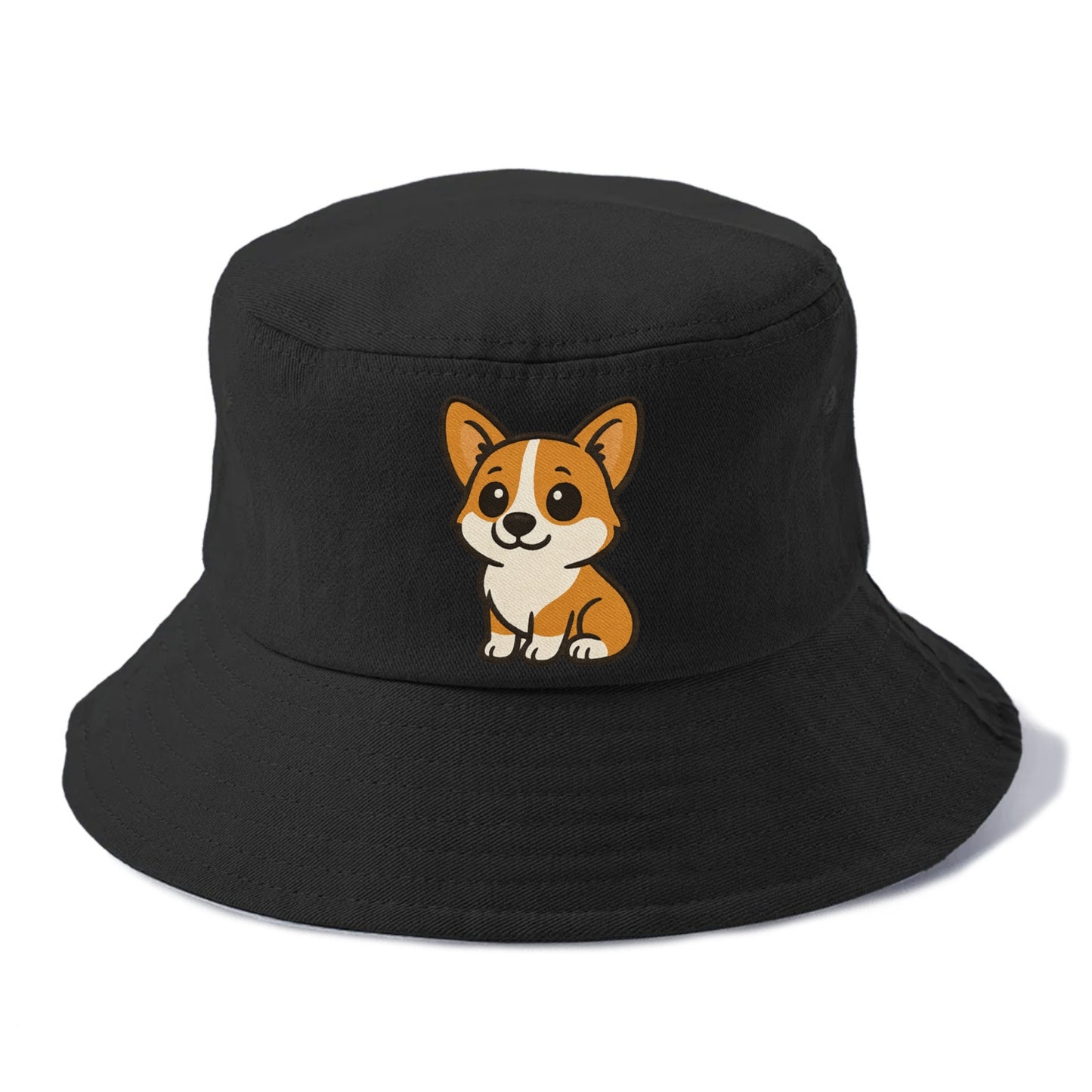 corgi orange and white sitting pose with short legs portrait design Hat