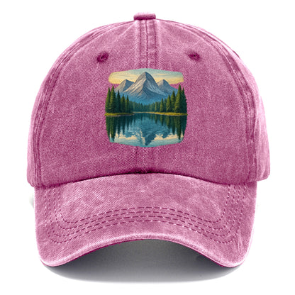 mountain lake reflections Hat