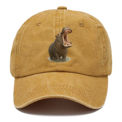 majestic hippo emerging from water Hat