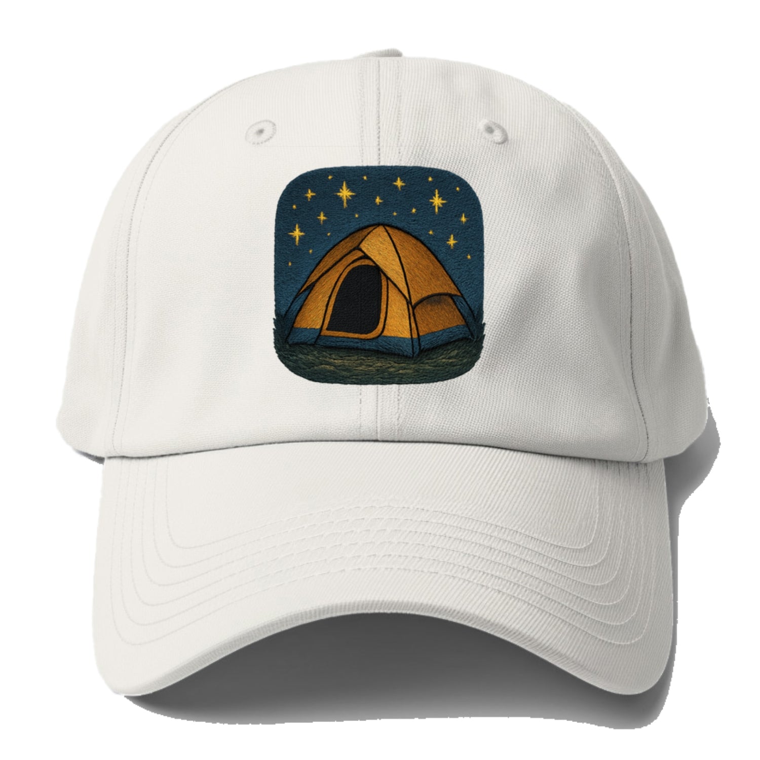 starlit tent under night sky Hat