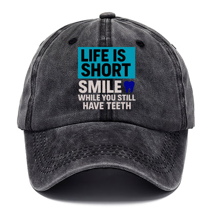 life short smile while Hat