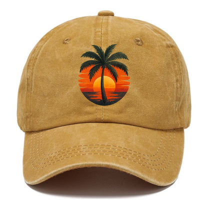 golden palm island sunset dream Hat