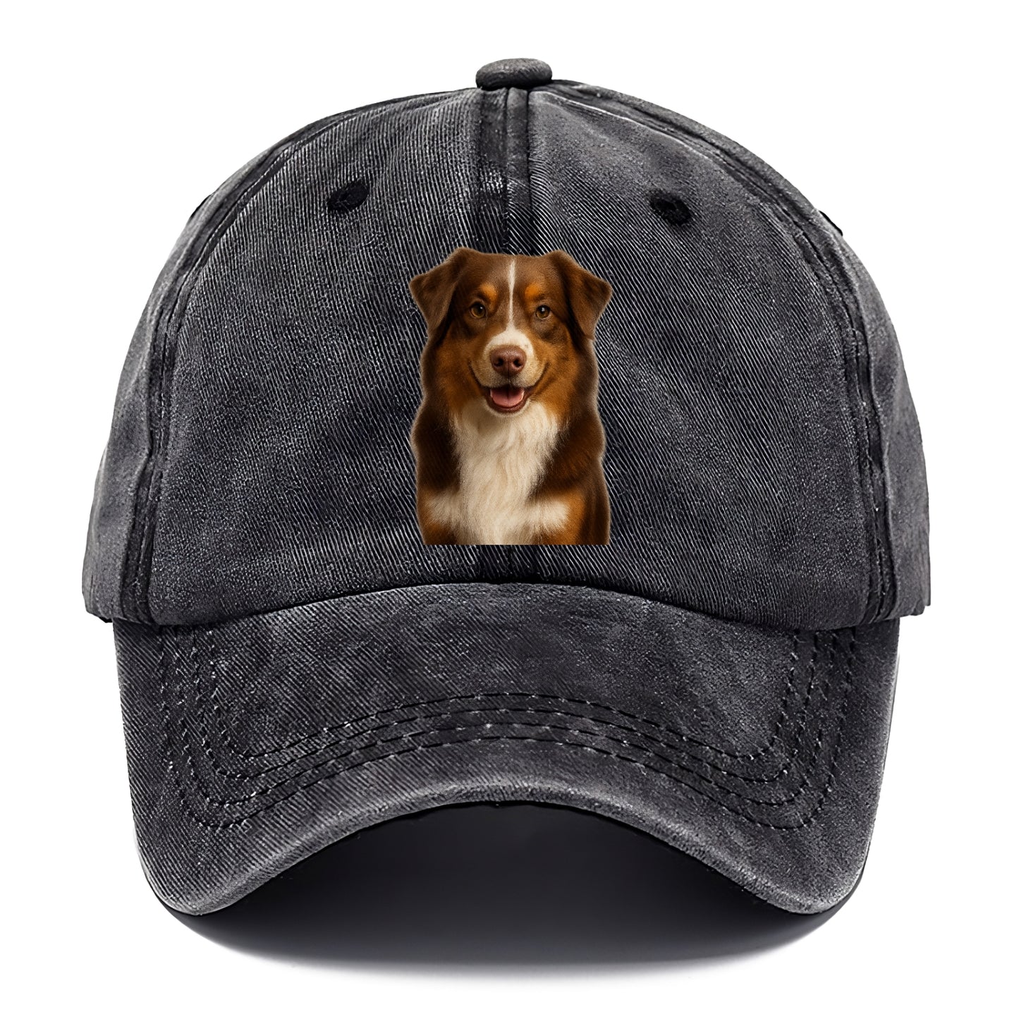 red tri australian shepherd portrait design Hat
