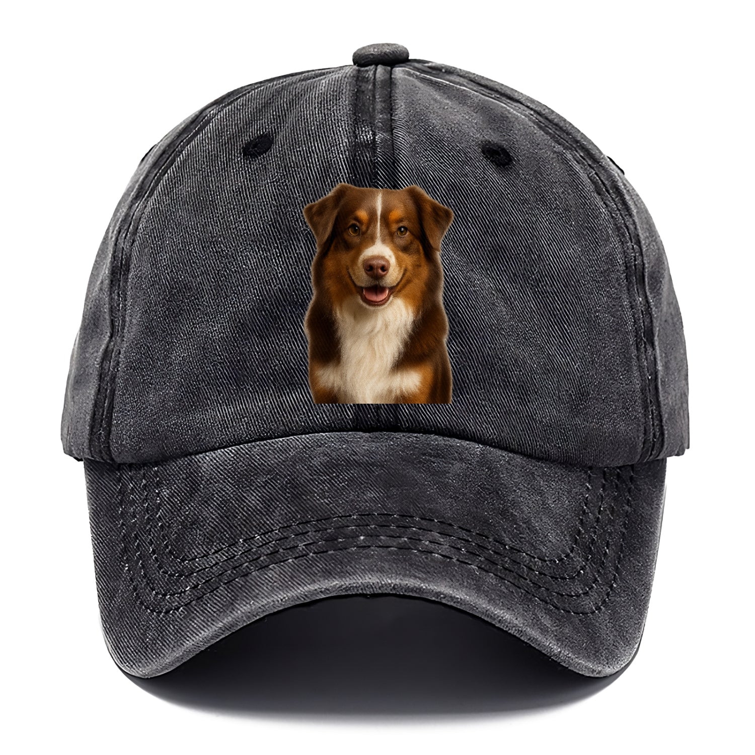 red tri australian shepherd portrait design Hat