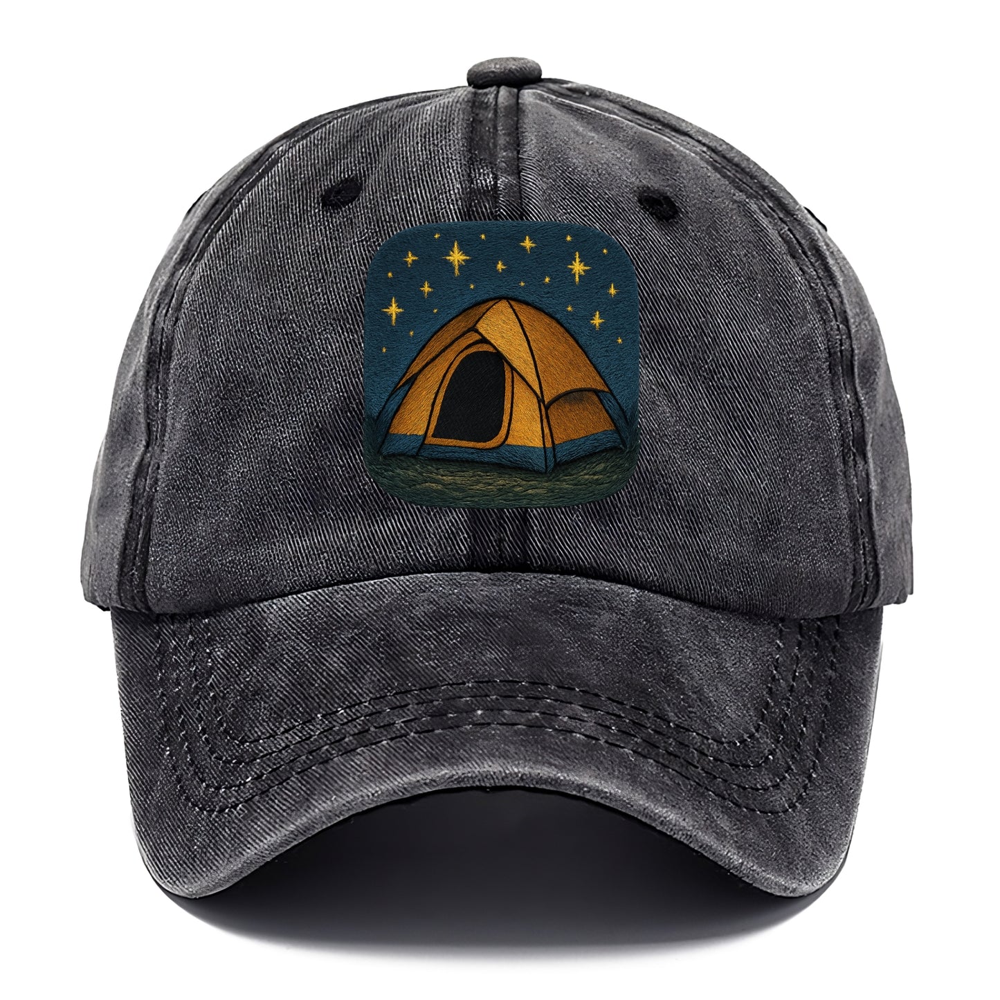 starlit tent under night sky Hat