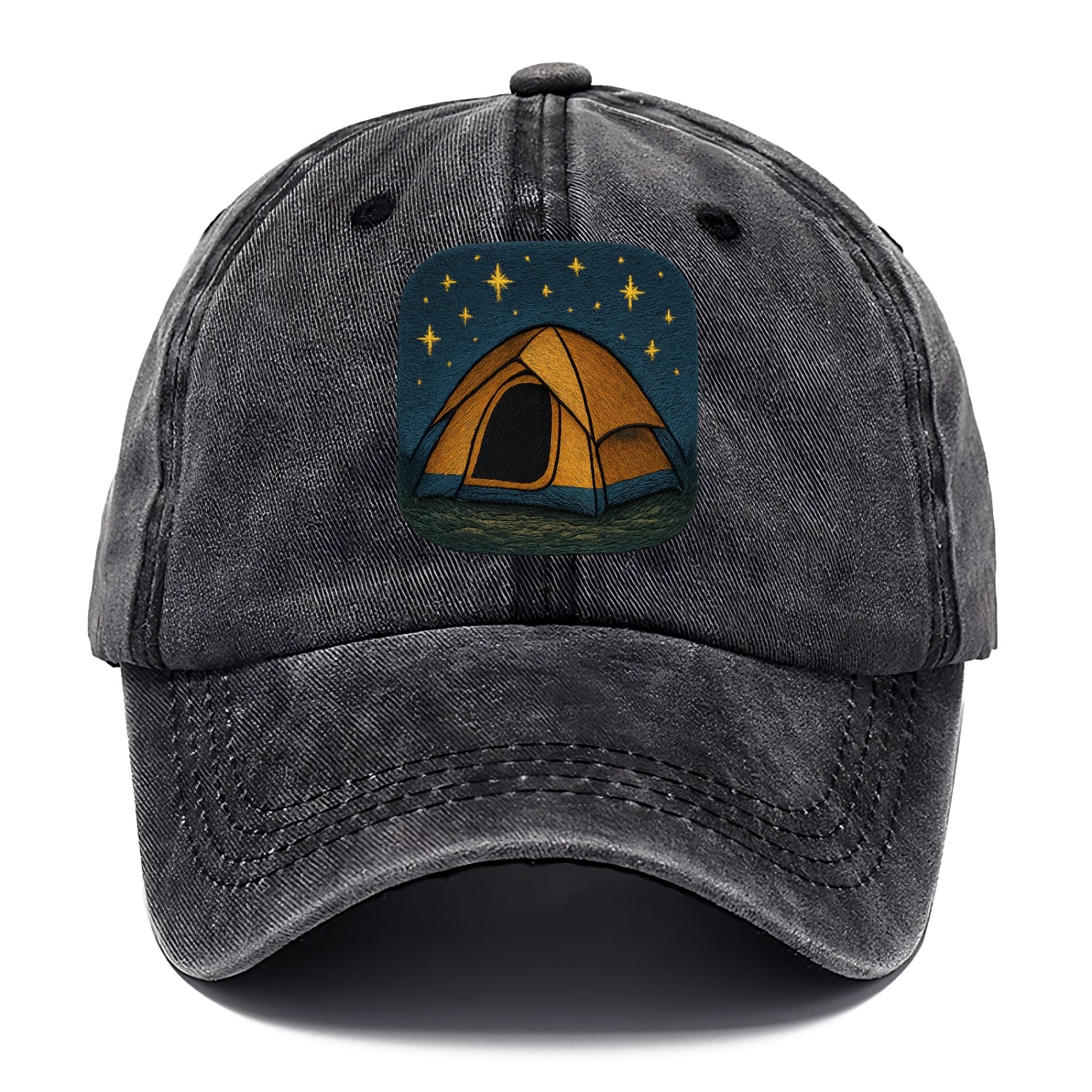 starlit tent under night sky Hat