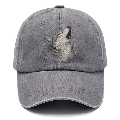 wolf howling portrait Hat