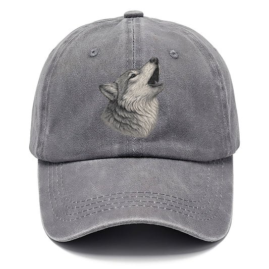 wolf howling portrait Hat