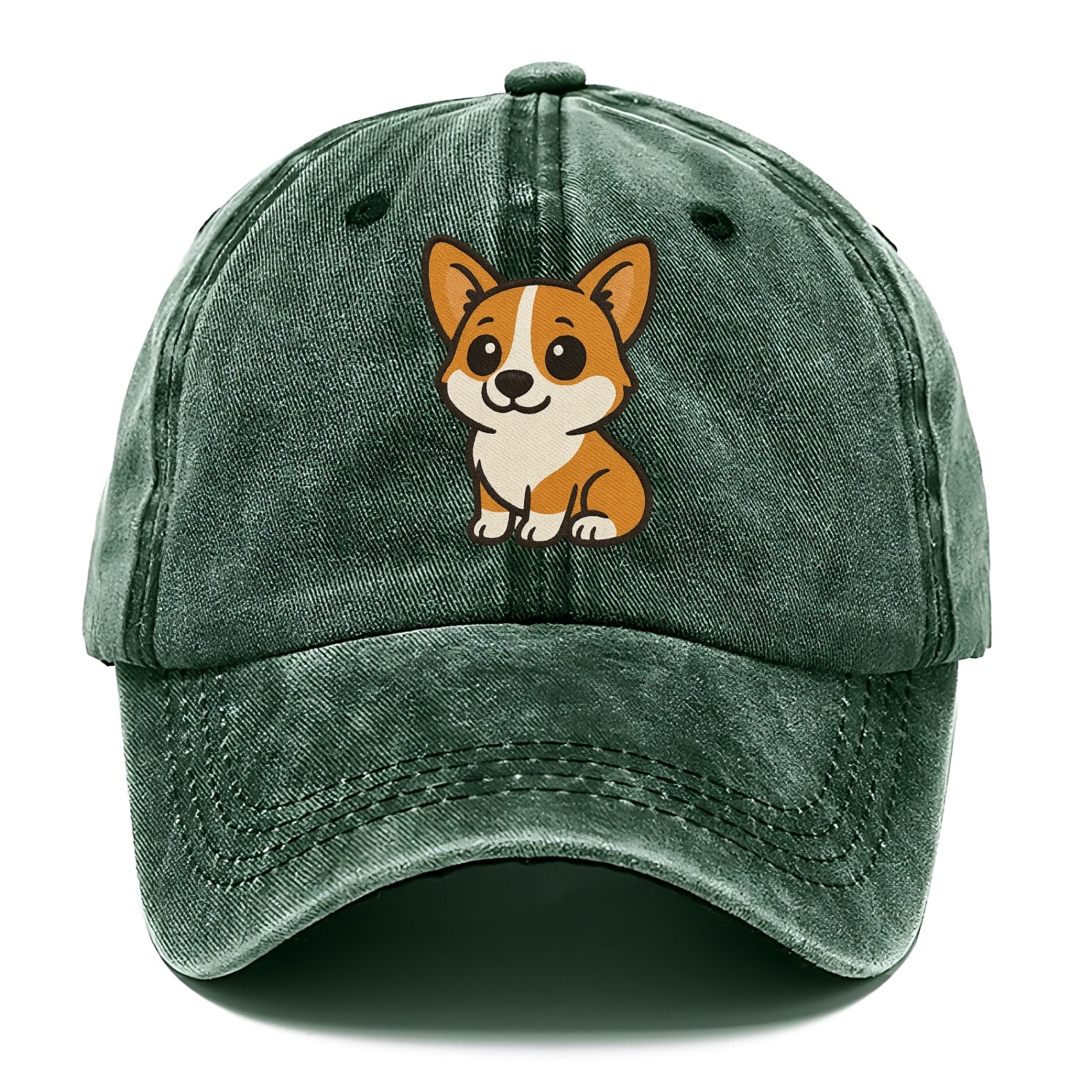 corgi orange and white sitting pose with short legs portrait design Hat