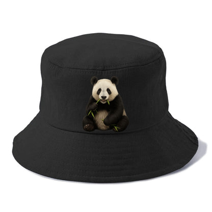 realistic panda eating bamboo hat Hat
