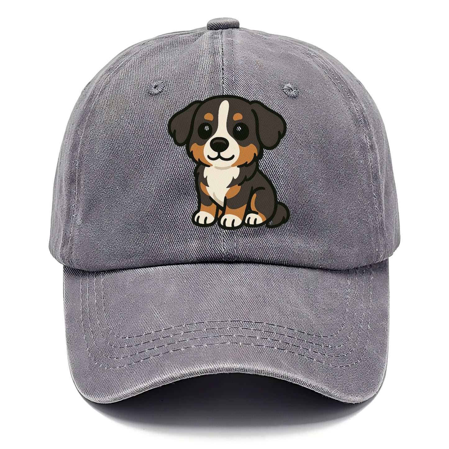 bernese mountain dog tricolor sitting pose portrait design Hat