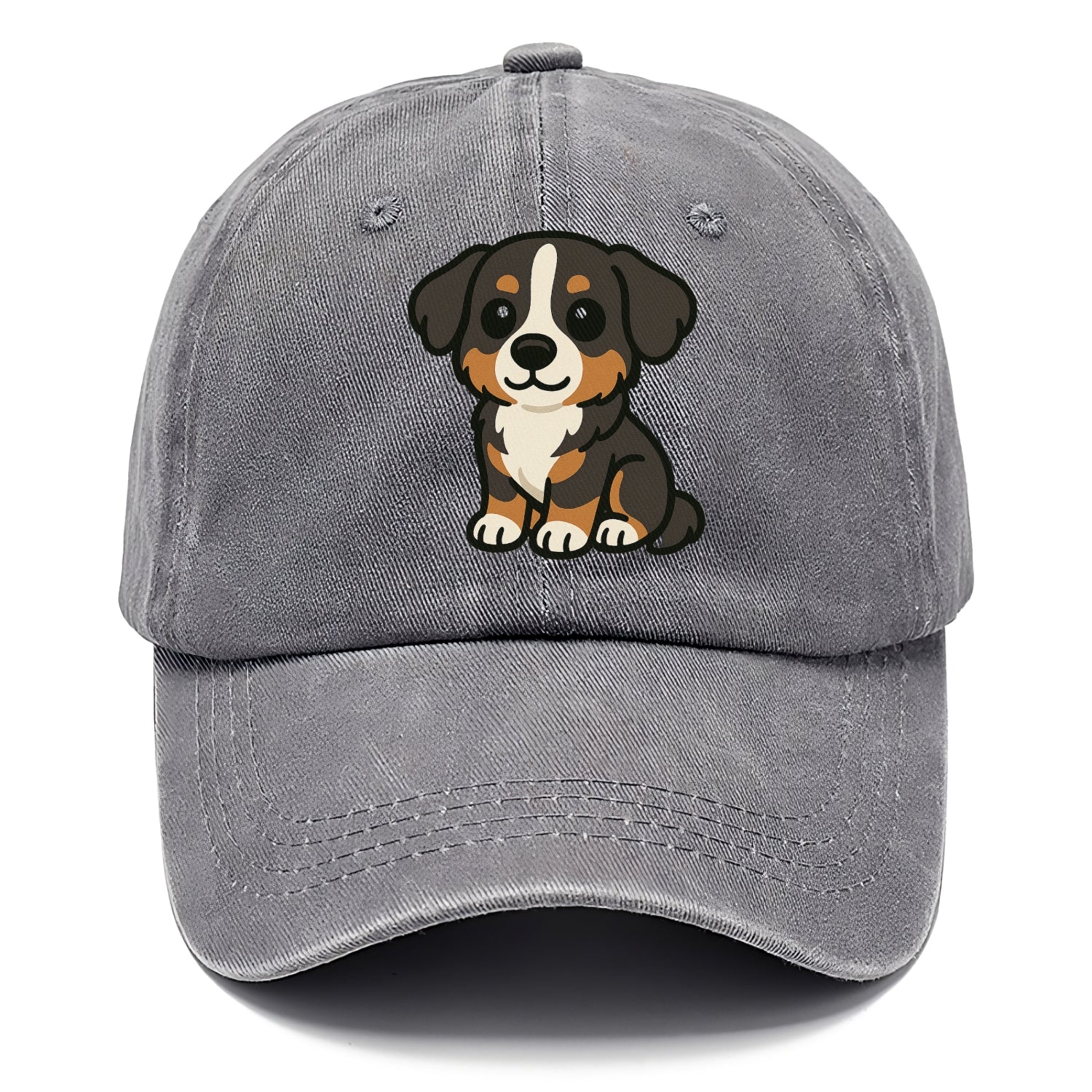 bernese mountain dog tricolor sitting pose portrait design Hat