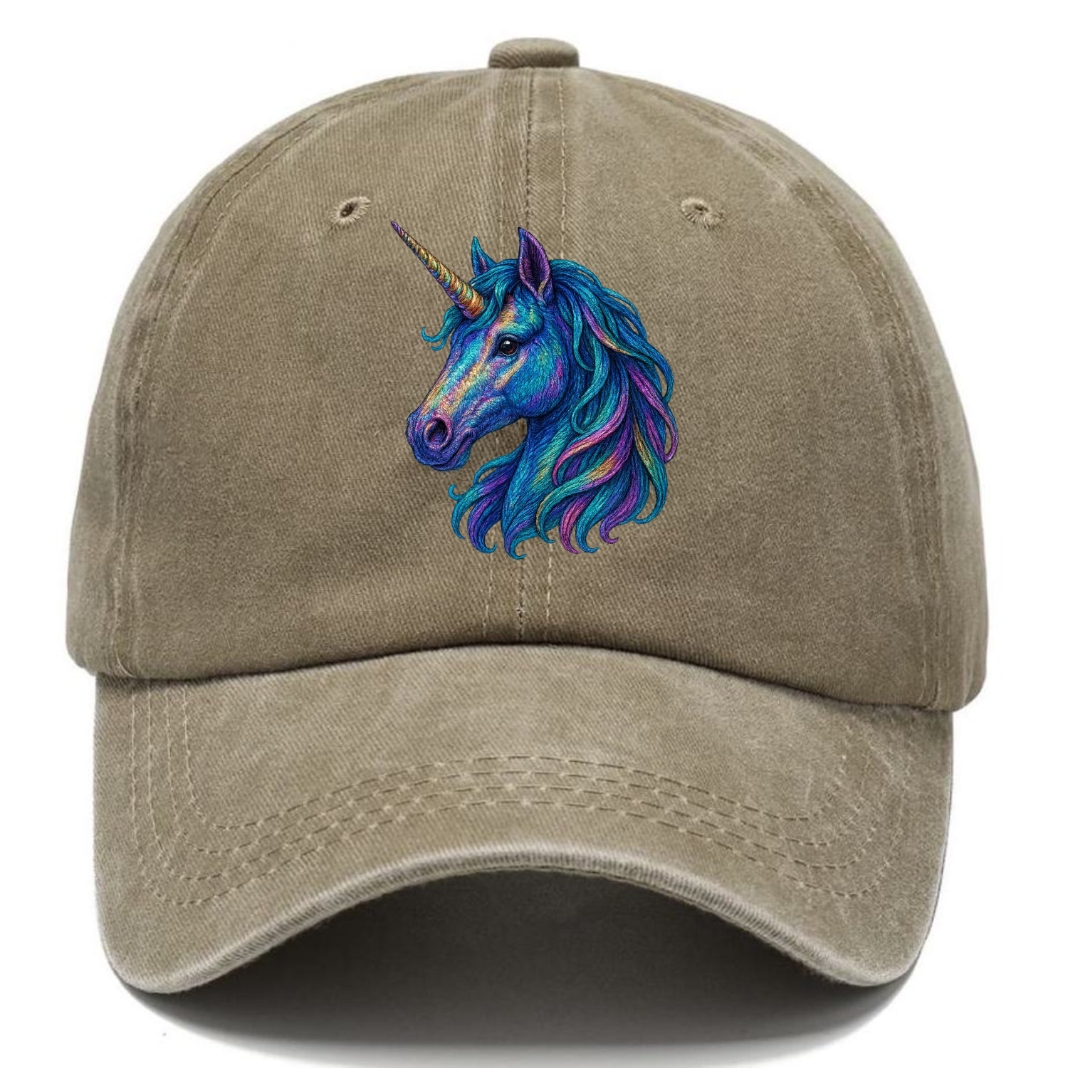 rainbow unicorn head artistic illustration Hat
