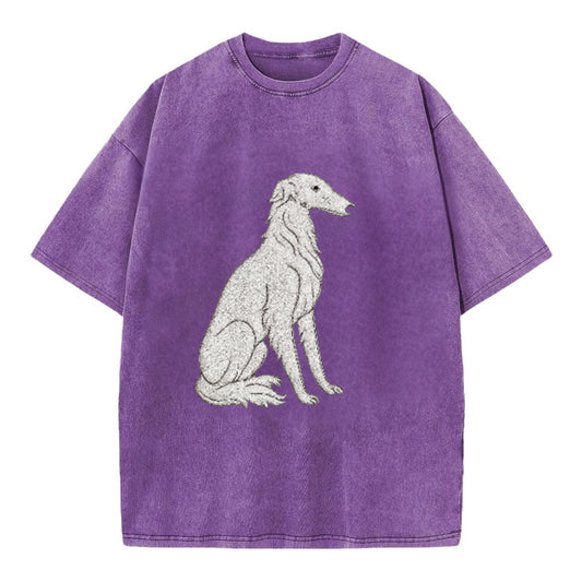 Borzoi White Sitting Pose Hat