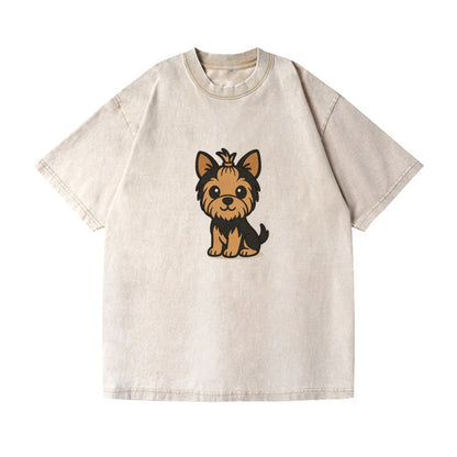 yorkshire terrier brown and black with top knot portrait design Hat