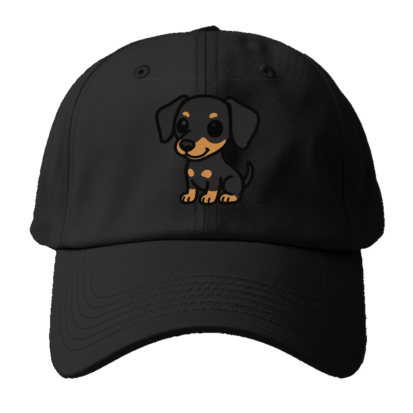 miniature pinscher black and tan sitting pose portrait design Hat