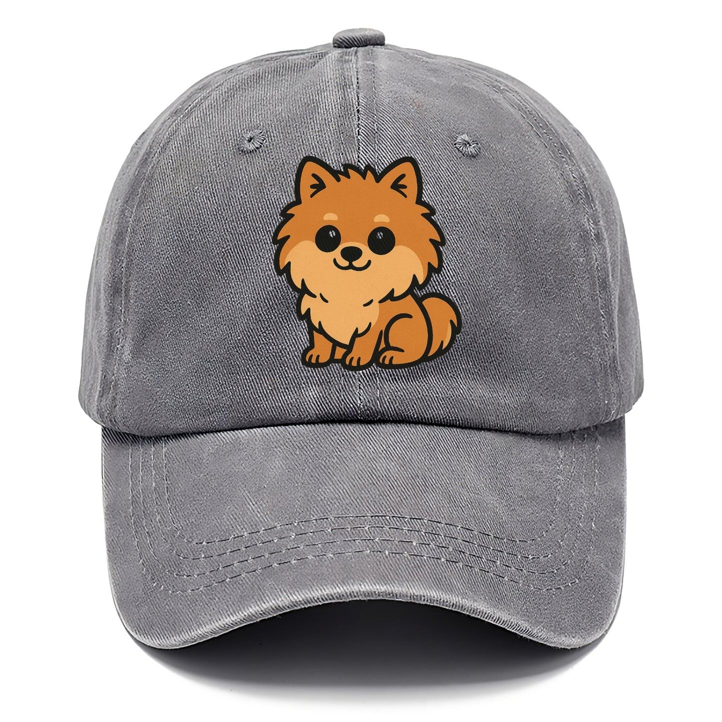pomeranian orange fluffy sitting pose portrait design Hat