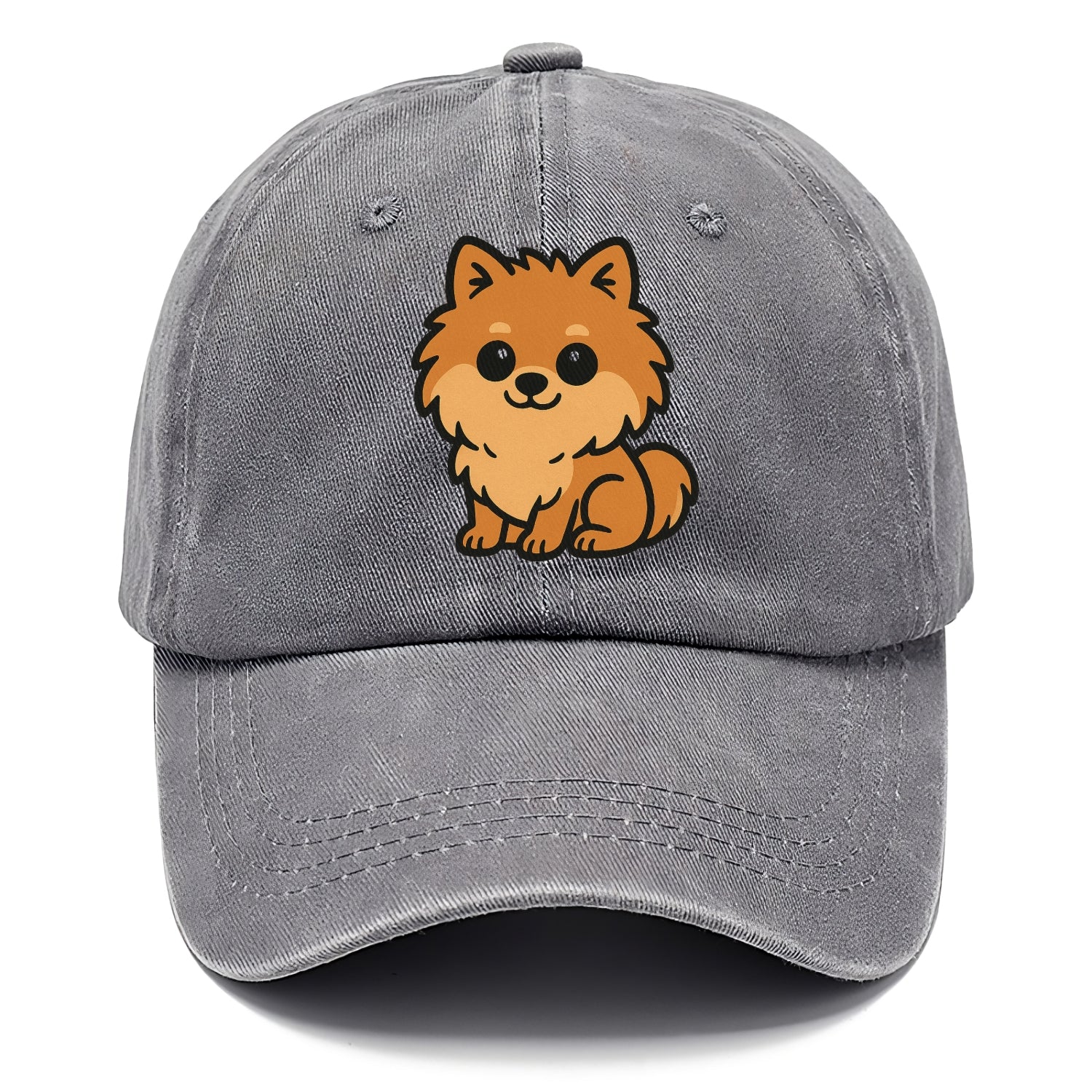 pomeranian orange fluffy sitting pose portrait design Hat