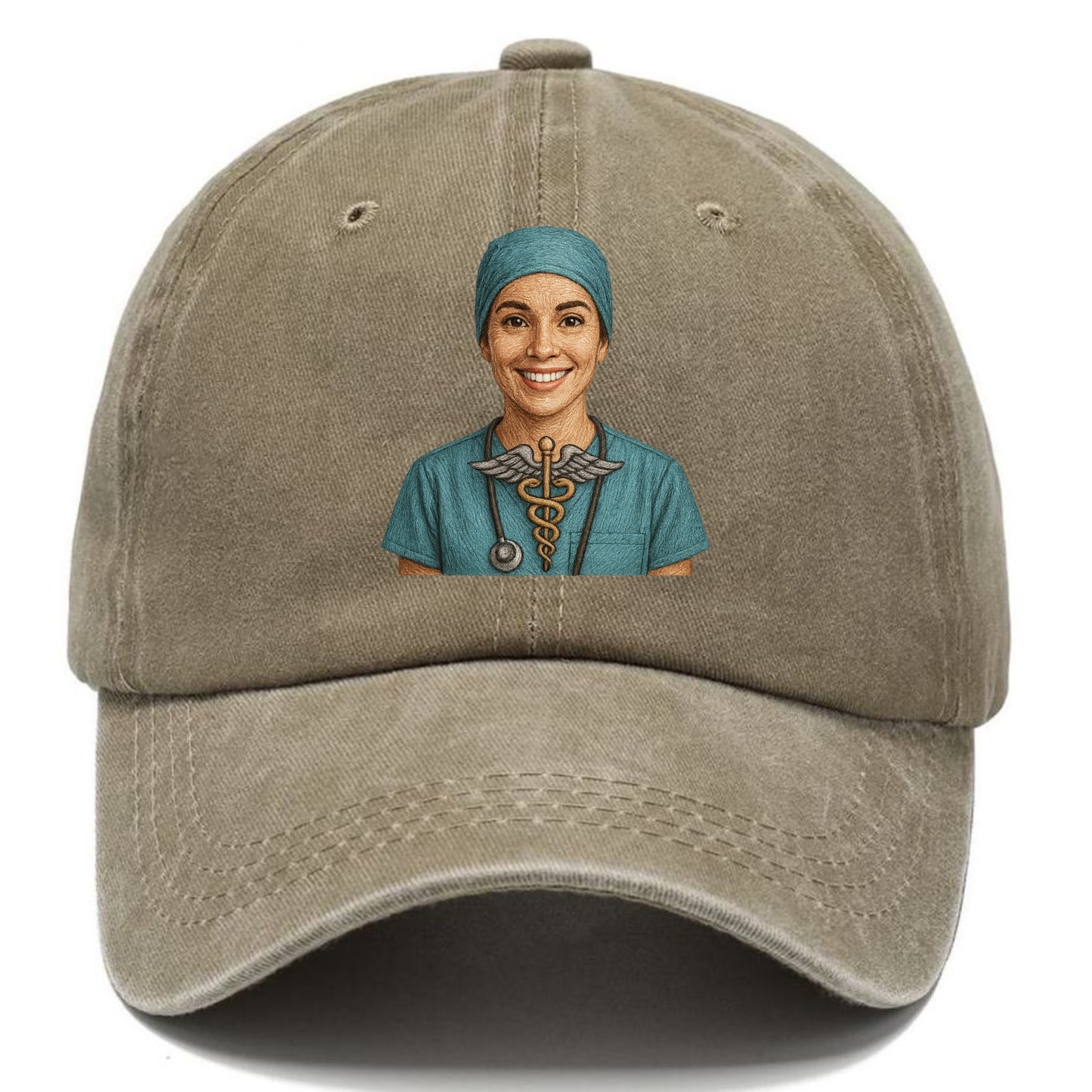 smiling doctor with caduceus art Hat