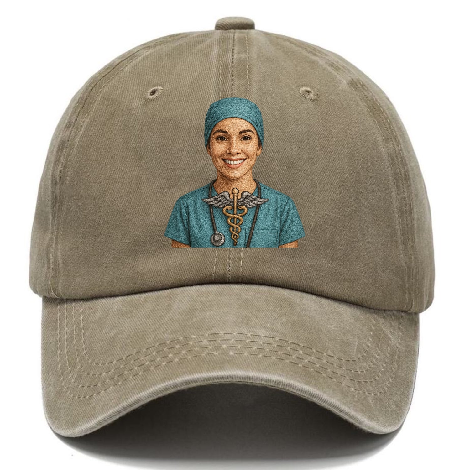 smiling doctor with caduceus art Hat