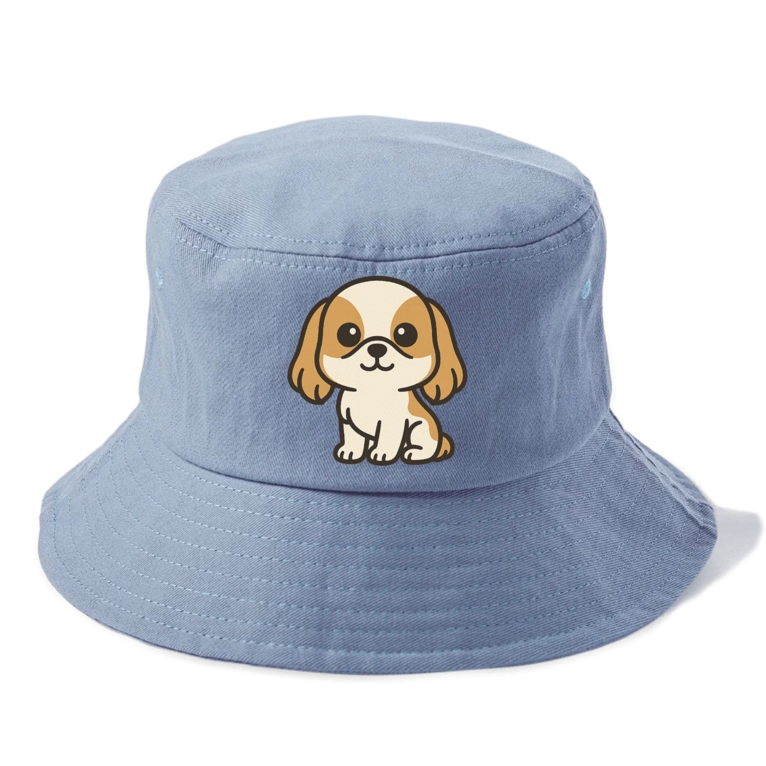 shih tzu white and gold sitting pose with long ears portrait design Hat