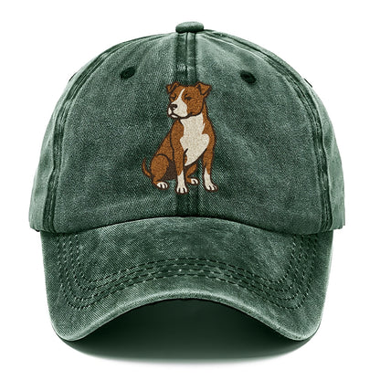 American Pit Bull Terrier Brown And White Pose Hat