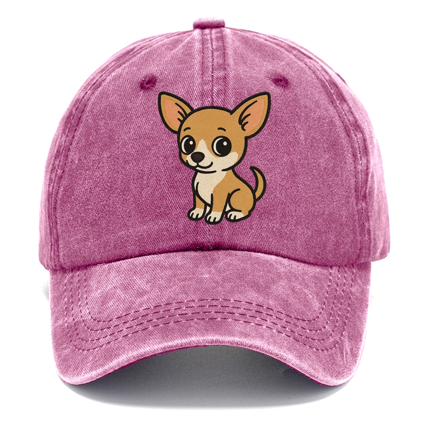 chihuahua tan and white sitting pose portrait design Hat