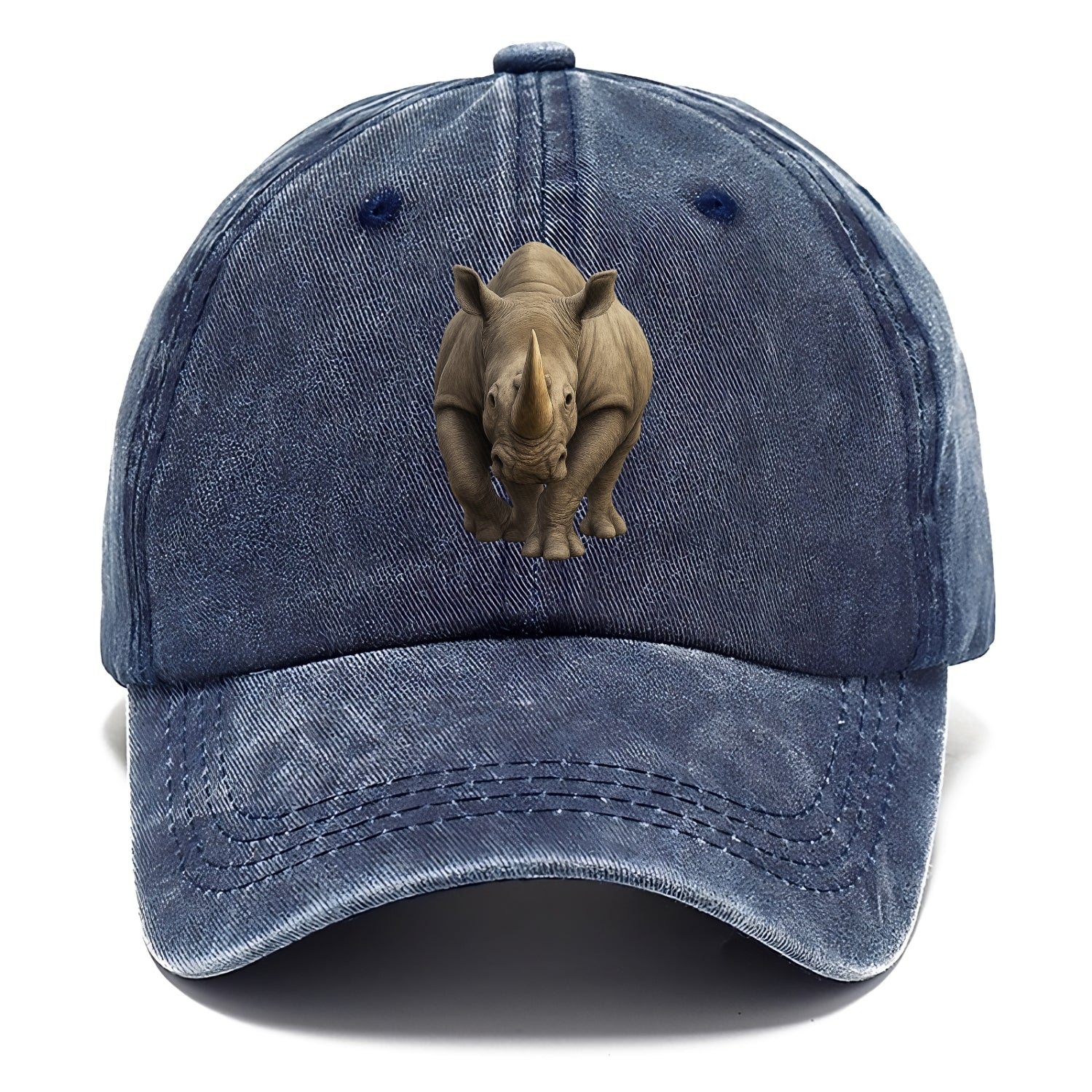 rhino portrait intense gaze illustration Hat