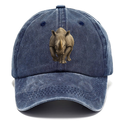 rhino portrait intense gaze illustration Hat