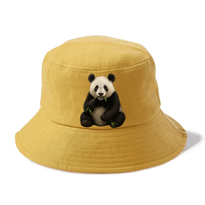 realistic panda eating bamboo hat Hat